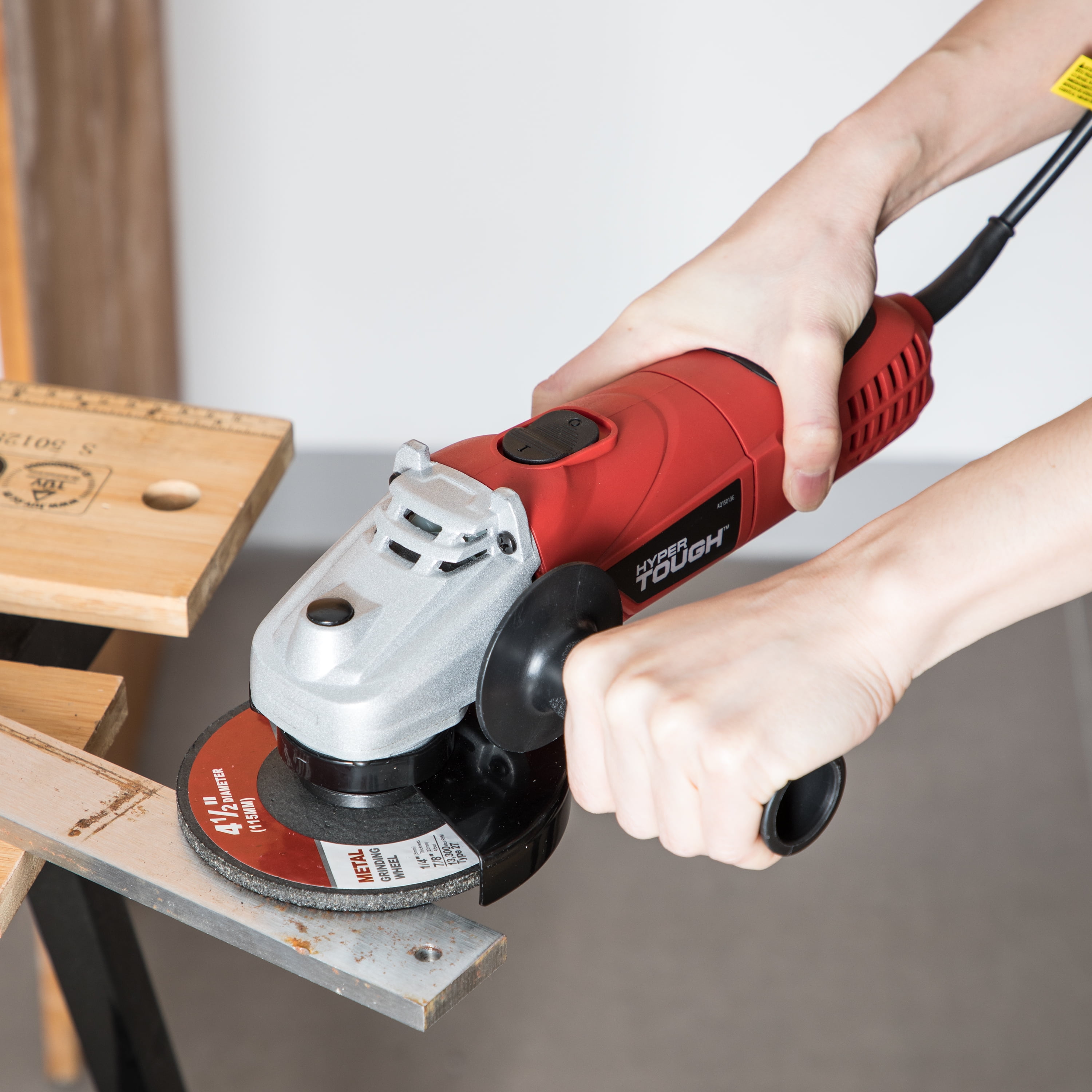 41/2 inch Hyper Tough 6 AMP Corded Angle Grinder with Handle