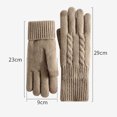 thumbnail image 3 of UTSJKR Touchscreen Pure Cashmere Gloves Women Ladies Soft Knit and Long Ribbed Cuffs Winter Thermal Knit Fleece Lined Gloves Khaki, 3 of 9