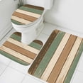 thumbnail image 3 of Farmhouse Sage Green Brown Bath Mat 3 Piece Bathroom Rug Set, Country Vintage Wooden Non Slip Bath Rug Contour Mat and Toilet Lid Cover, Absorbent Shower Mats Soft Bath Rugs and Mats Sets, 3 of 8
