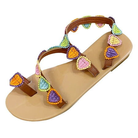 

Jungdeepe Ladies Summer Casual Colourful Heart Bohemian Girls Shoes High Heels Flower Wedge Sandals for Women Jelly Purses for Women Matching Sandals Comfort Sandal Women Athletic Sandals Women 8