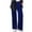 Blue, variant on Jgppe Velvet Pants for Women Elegant Solid Color Drawstring High Waist Loose Straight Leg Pants with Pockets