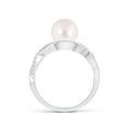 thumbnail image 2 of Angara Freshwater Cultured Pearl Infinity Ring with Diamonds in 14K White Gold for Women | June Birthstone Jewelry for Her, 2 of 5