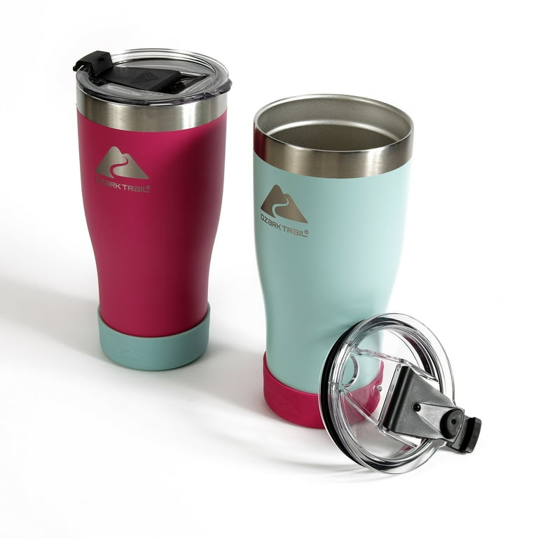 Ozark Trail 20 oz Stainless Steel Tumbler, Double-Wall, Vacuum-Sealed Pink