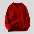 thumbnail image 2 of Men's Slim Fit V-Neck Sweater, Casual Long Sleeve Knit Pullover, Solid Color Soft Polyester Top For Daily Wear, 2 of 6