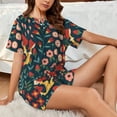 thumbnail image 4 of Disketp Berries and Flowers for 2 Piece Shorts Sleepwear Women's Short-Sleeved Pajama Set Round Neck Pjs-3X-Large, 4 of 6