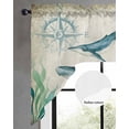 thumbnail image 2 of Whale Coastal Swag Valances for Windows, Small Curtains Drapes, Vintage Nautical Ocean Starfish Compass Kitchen Window Curtains Over Sink Window Treatment Valance for Bedroom/Bathroom 56"x36", 2 of 5