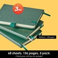 thumbnail image 4 of HUGFEGWE 3 Pack Pocket Notebook Journals, Mini Small Leather Lined Journal Notebooks for Note Taking, Small Notepad with Pen Holder, Dark Green AZ824-8046, 4 of 7