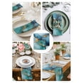 thumbnail image 4 of nqOlkjepod Turquoise Blue Cloth Napkins Set of 6 Reusable Dinner Napkins, Modern Teal Gold Marble Textured Cocktail Napkin Washable Table Napkins for Wedding/Holiday Party/Baby Shower 20"x20", 4 of 8