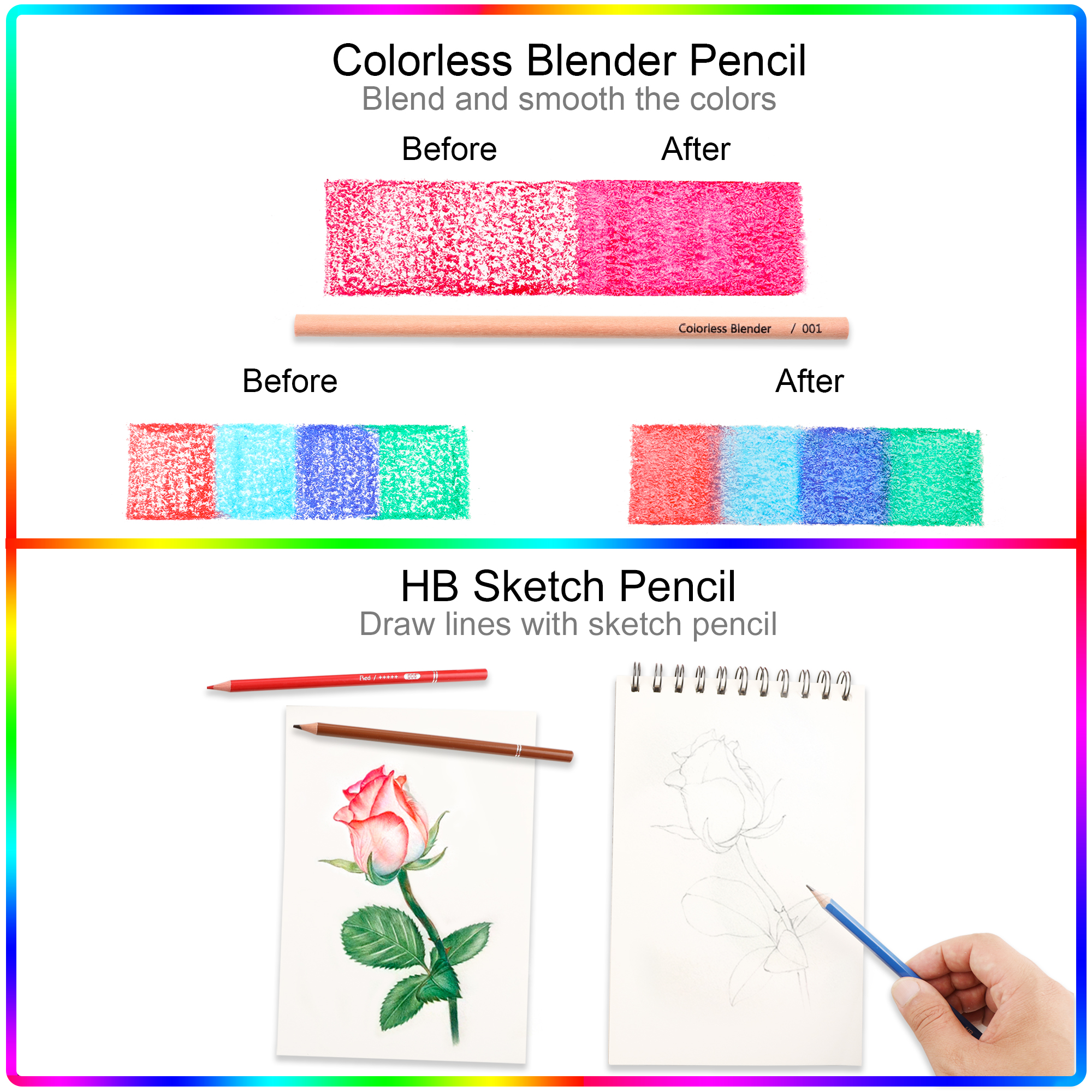 HIFORNY 55-Piece Colored Pencil Set for Artists photo 4