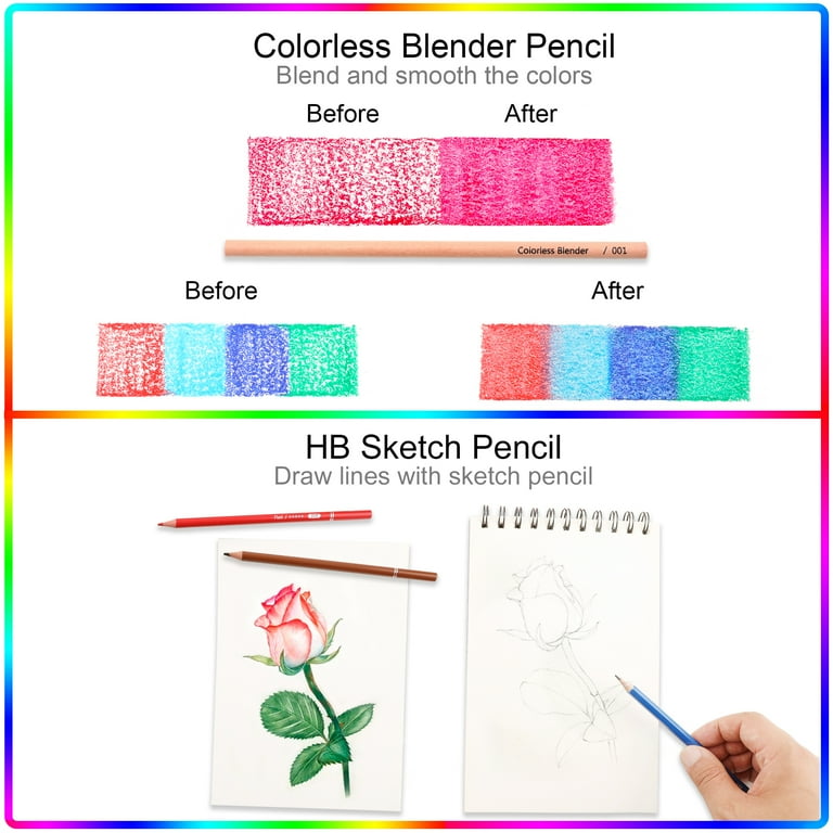 HIFORNY 55 Pack Colored Pencils Set, 52 Colors, Art and Sketching