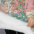 thumbnail image 3 of Oversized Wearable Blanket Hoodie,Pioneer Flower Floral Print Pattern Sherpa Blanket Hoodie with Super Pockets,Super Warm Fuzzy Pullover for Women & Men, 3 of 6