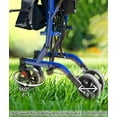 thumbnail image 6 of Rolling Mobility Walking Aid with Comfortable Seat & Padded Armrests for Seniors, Adults & Elderly - 4 Wheel Heavy Duty Compact All Terrain Rollator Walker - Blue, 6 of 9