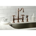 thumbnail image 2 of Kingston Brass KS127AXBSAC Heritage Bridge Kitchen Faucet with Brass Side Sprayer, Antique Copper, 2 of 8
