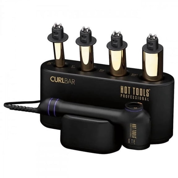 Black , Hot Tools CurlBar Set Hair - Pack of 1 w/ Sleekshop Teasing Comb