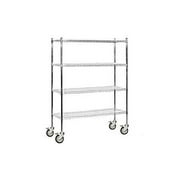 Salsbury Industries 9658M-CHR 60 inch W x 80 inch H x 18 inch D Wire Shelving - Mobile - Chrome