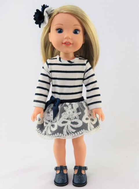 Handmade AG 18/" Pink Striped Minnie Mouse Doll Dress Fits 18/" American Girl Doll