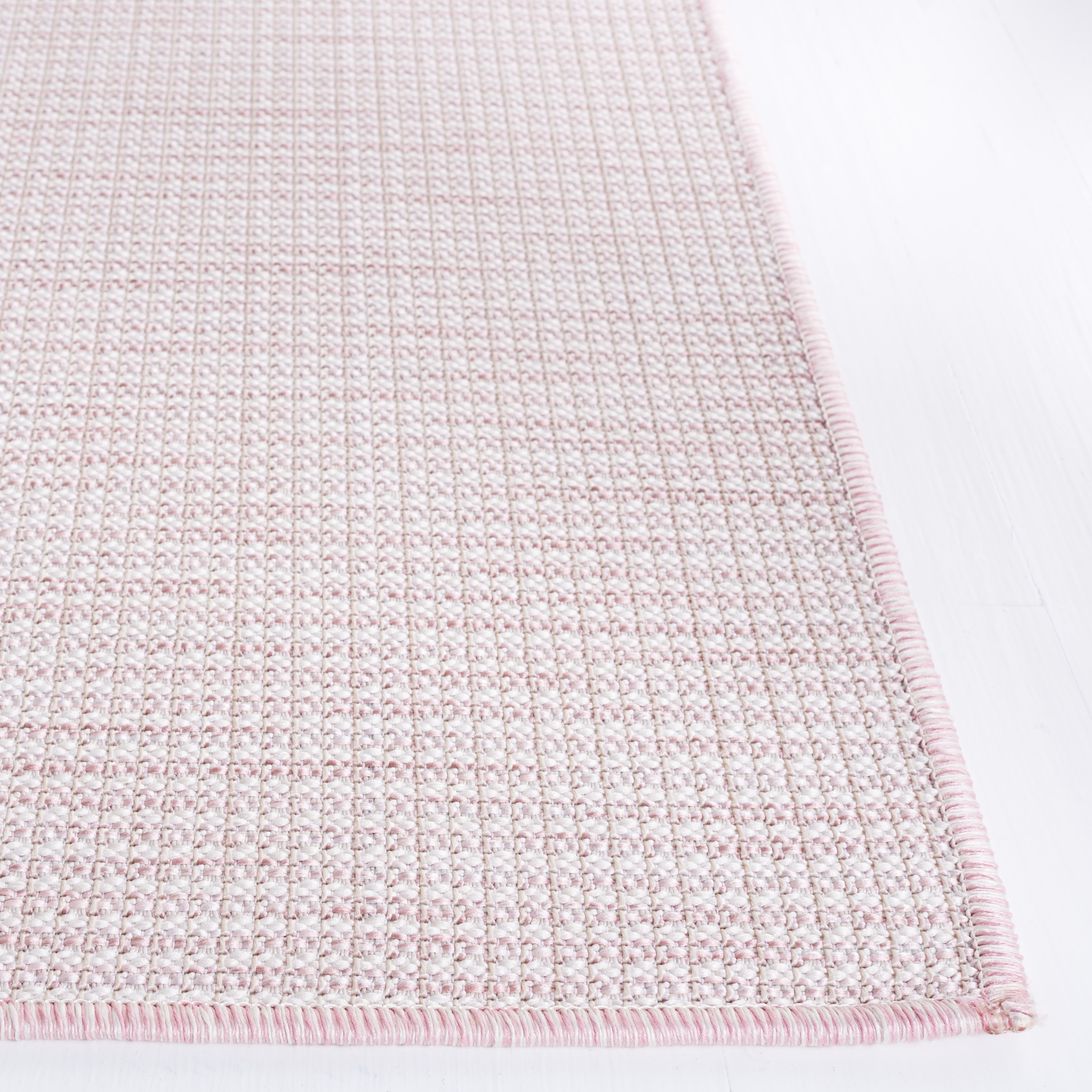SAFAVIEH Martha Stewart Hampton Solid Indoor/Outdoor Runner Rug, Beige/Pink, 2' x 9'