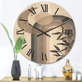 thumbnail image 2 of Designart 'Abstract Moon and Sun In Gray and Blue' Modern Wood Wall Clock, 2 of 5