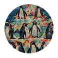 thumbnail image 4 of Orinice Penguins Christmas Round Table Cover Stain Resistant Washable Indoor Outdoor Tablecloth Kitchen Dining Wedding Parties Elastic Edge 100% Polyester Fiber Christmas Theme 31-35, 4 of 8