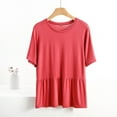 thumbnail image 2 of XuJwPNcy Women's Sleep T-Shirt Crew Neck Pajamas Top Short Sleeve Sleepwear Soft Pjs Tshirts Loose Comfy Lounge Pajamas Shirt, 2 of 5