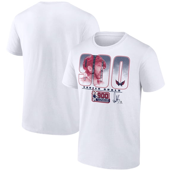Men's Alexander Ovechkin White Washington Capitals 900th Career Goal T-Shirt