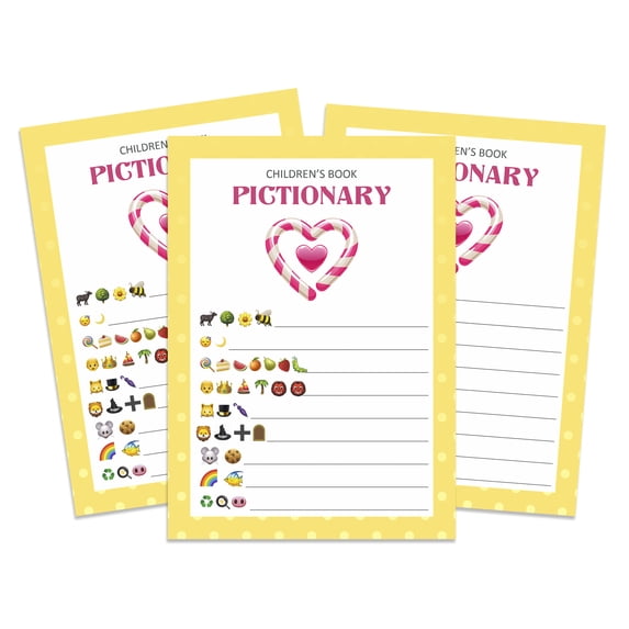 Inkdotpot Pack of 50, Boy/Girl Baby Shower Party Collection, Children Books Pictionary Baby Shower Party Games, Activities, Decorations, Candy Party Supplies