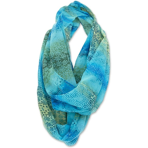 Laurel Burch Artistic Infinity Scarf Collection (All Over Geo Turquoise)