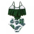 thumbnail image 3 of BULLPIANO Girls' Swimsuits Two-Piece Swimsuit Bikini Swimsuit Floral Printing Bikini Set Haler Sport Bikini ,Size 7-8 Years, 3 of 5