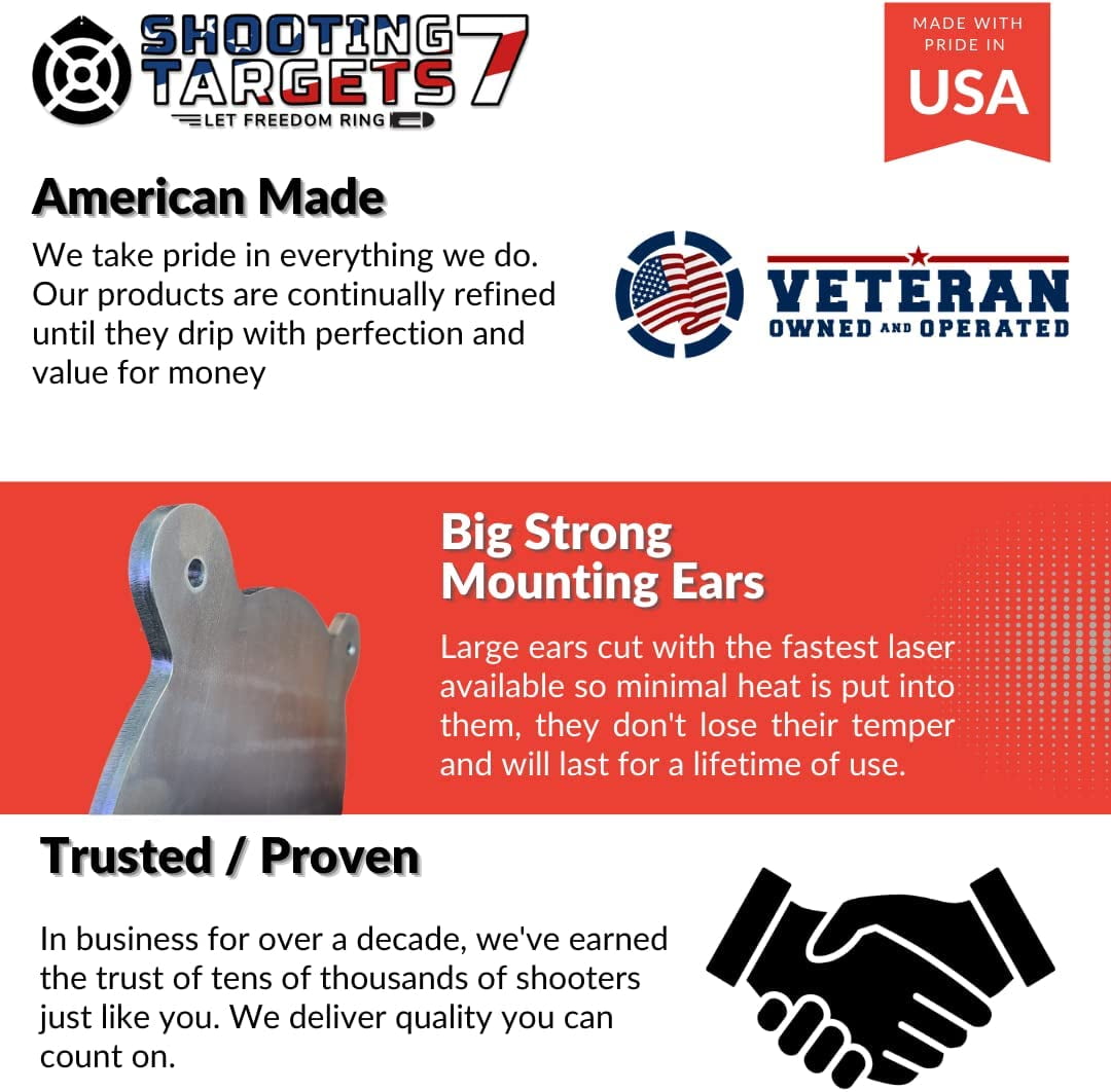 1/2" AR500 Steel Targets for Shooting 3, 4, 6, 8 Inch from ShootingTargets7