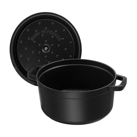 Staub - Cast Iron 9-qt Round Cocotte - Black Matte