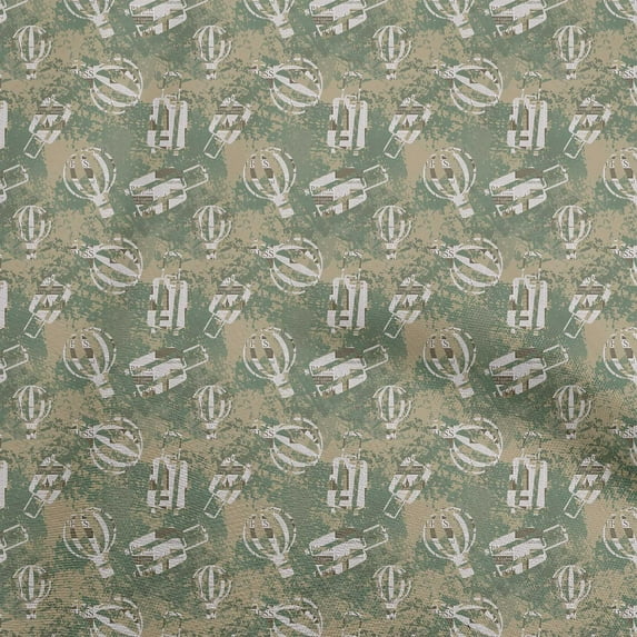 oneOone Rayon Green Fabric Travel Fabric For Sewing Printed Craft Fabric By The Yard 56 Inch Wide