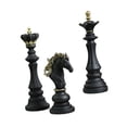 thumbnail image 3 of yotijay 3 Pieces Chess Pieces Statues Chessmen Ornaments Home Furnishing Gift Decorative Black, 3 of 9