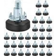 thumbnail image 1 of shiyou-32 Pcs Metric M6 Adjustable Furniture Levelers, Leveling Feet Screw in Chair Feet with T-Nuts Table Chair Leveler Furniture Glide Leveling Feet for Table, Cabinets, Chairs, Stool Legs, 1 of 4