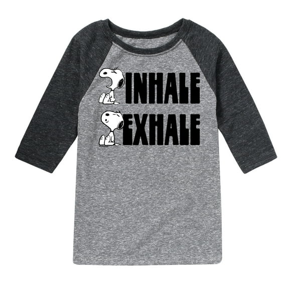 Peanuts - Snoopy Inhale Exhale - Toddler & Youth Raglan Graphic T-Shirt