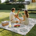 thumbnail image 4 of Outdoor Rug 6x9 ft Abstract Vintage Paisley Waterproof Outdoor Patio Rug Mat Non Slip Outside Area Rugs Carpet for RV,Camping,Porch,Deck,Pool,Balconybackyard,Boho Floral Texture Turquoise Beige, 4 of 9