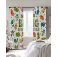 thumbnail image 2 of Cartoon Dinosaurs Blackout Curtains 45 Inches Long, Kitchen Black Out Window Treatments, Funny Dino Cute Boys Girls Children Thermal Insulated Lined Drapes for Small Window with Grommet 42"x45", 2 of 8