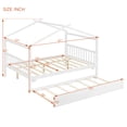 thumbnail image 3 of Bellemave Full Size House Bed with Trundle, Wood Platform Bed Frame with House Shape Roof for Teens (White), 3 of 11