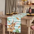 thumbnail image 2 of Table Runners 90 Inches Long Dress Scarves, Easter Bunny Farmhouse Coffee/Dining/Kitchen Table Runner for Living Room, Spring Rabbits Carrots Turquoise Stripes 13x90 Inch, 2 of 9