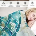 thumbnail image 3 of JRXY Sea Turtle Mediterranean Style Sea Theme Decorative Flannel Fleece Blanket White, 3 of 6