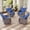 Brown/Navy, variant on PARKWELL 6-Piece Outdoor Furniture Set with 30-Inch Propane Firepit - Rattan Cushioned Sofa and Wicker Swivel Glider Chairs,Outdoor Seating for Backyard Gatherings, Brown/Navy