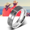 thumbnail image 2 of Anillo de Compromiso de Acero de Titanio Sin Diamantes de Imitación Redondos 7 Masculino, 2 of 6