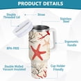 thumbnail image 2 of Yayeee 30oz Double-Wall Insulated Stainless Steel Tumbler with Handle Bottle, Light Starfish, 2 of 8