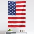 thumbnail image 1 of American Flag Design Tapestry, National Symbolism of the Land of Opportunity Illustration, Fabric Wall Hanging Decor for Bedroom Living Room Dorm, 5 Sizes, White Vermilion Indigo, by Ambesonne, 1 of 1