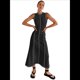 thumbnail image 1 of Vestido Camisero Sin Mangas para Mujer, de Verano, de Punto Acanalado en Contraste, Maxivestidos. Negro XL, 1 of 10