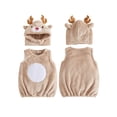 thumbnail image 2 of RUINIXCW Kids Toddler Christmas Deer Costume Newborn Baby Girl Boy Cosplay Outfit Infant Fall Winter Clothes Warm Fleece Sleeveless Vest Top Hat Set, 2 of 10