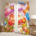 thumbnail image 3 of Feelyou Cartoon Red Mushroom Black Out Curtains for Kids, Dreamy Fairy Tale Curtains Pack of 2 (42x63 Each), Kawaii Jungle Flower Bedroom Curtains, Black Out Curtains Decor, 3 of 7