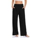 thumbnail image 4 of Pantalones deportivos holgados de pierna ancha para mujer, informales, cómodos, de cintura alta, para yoga, atléticos y con bolsillos, 4 of 5