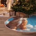 thumbnail image 4 of Salouo Blue Sky Cloud Puppy Christmas Tree Skirt 48" Farmhouse Christmas Decorations Snowman Xmas Tree Skirt Tree Mat for Holiday Party Decor, 4 of 8