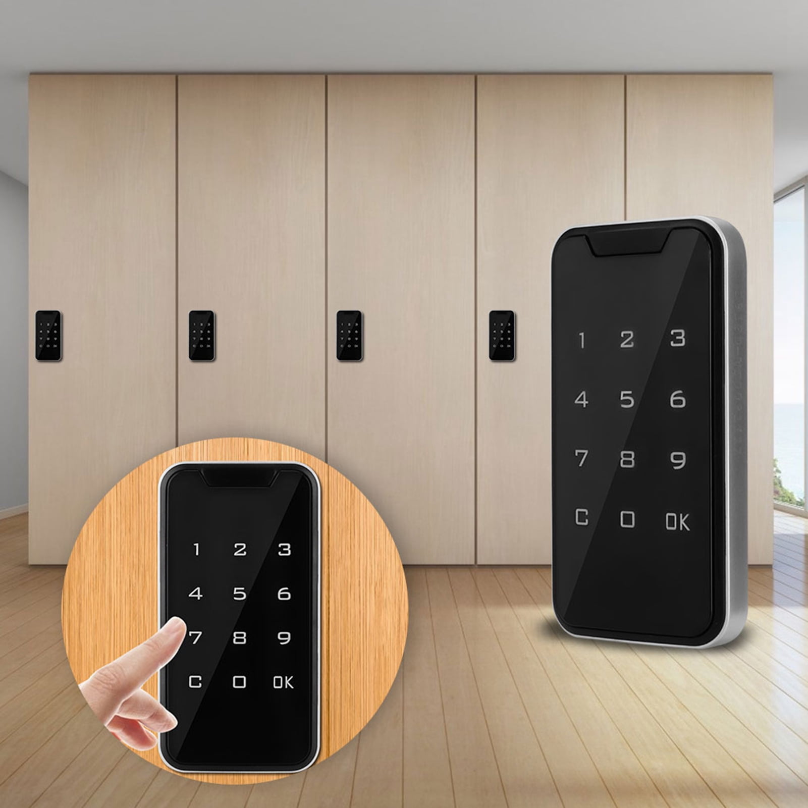 Yajisi Smart Electronic Password Touch Screen Cabinet Drawer Lock for Gym Sauna Fitness, Keyless Security System