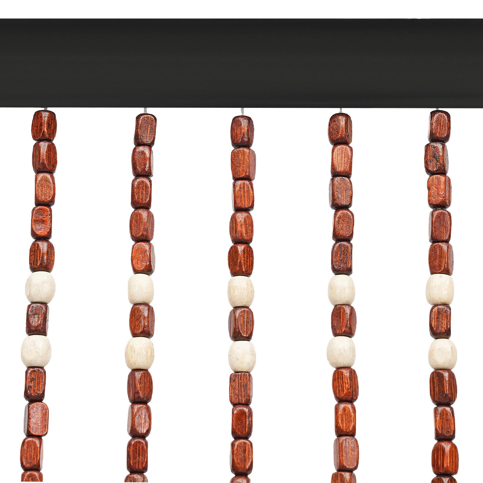 Natural Wooden Door Beaded Curtain, Doorway Beads, Front Door Decor Curtains, Beige Brown Door Curtain Beads